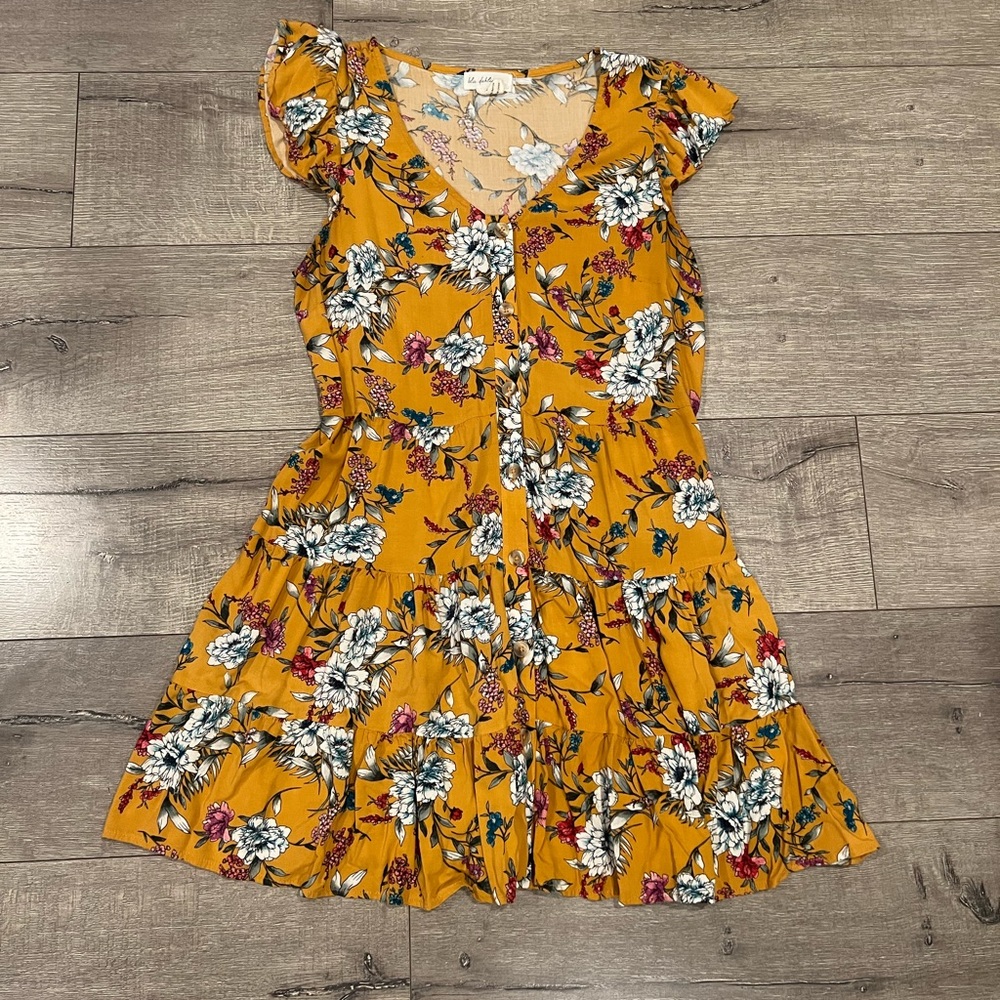 Mid Length Summer Dress with Floral Print